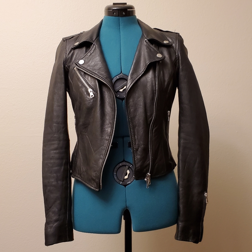 Zara Trafaluc genuine leather jacket